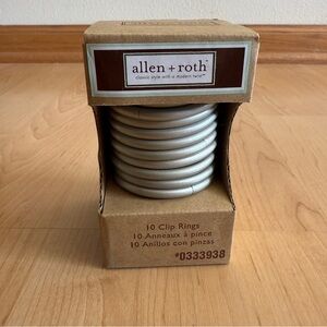 NEW allen + roth Pack of Ten 2” Curtain Rod Rings w/ Clip, Satin Nickel Finish
